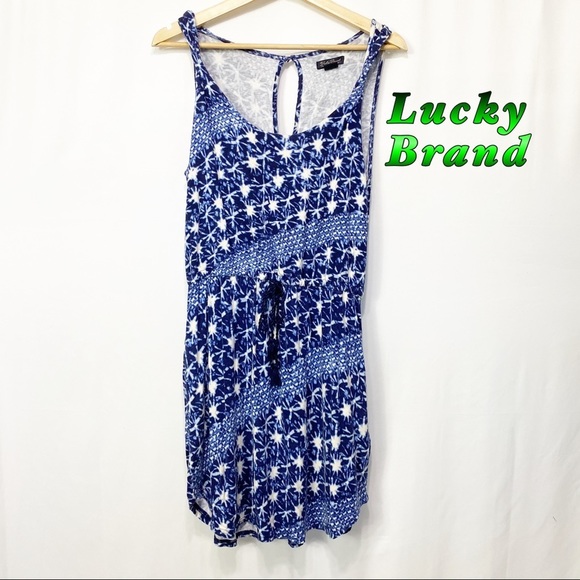 Lucky Brand Pants - Lucky Brand-Navy White Floral Tank Romper M